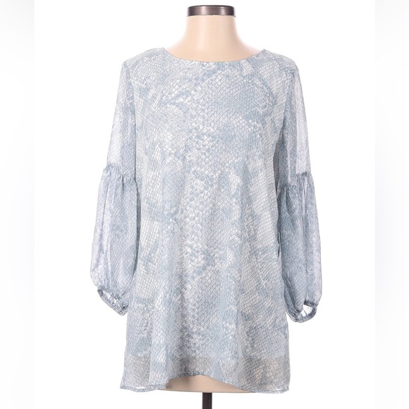 CalStyle Tops - CalStyle Women’s Top Blue & White Snake Print Blouse Size Large NWOT